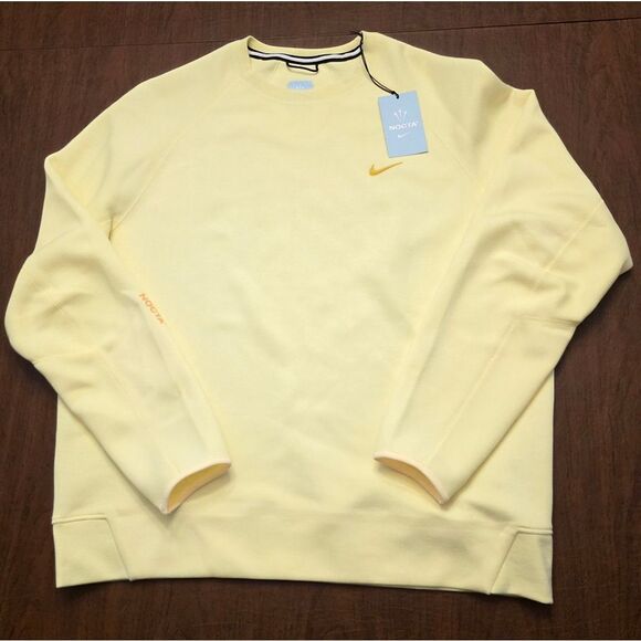Nike Nocta X Drake Tech Fleece Crew Citron Tint Vivid Sulfur FD8457-821 Size XL - Picture 1 of 3